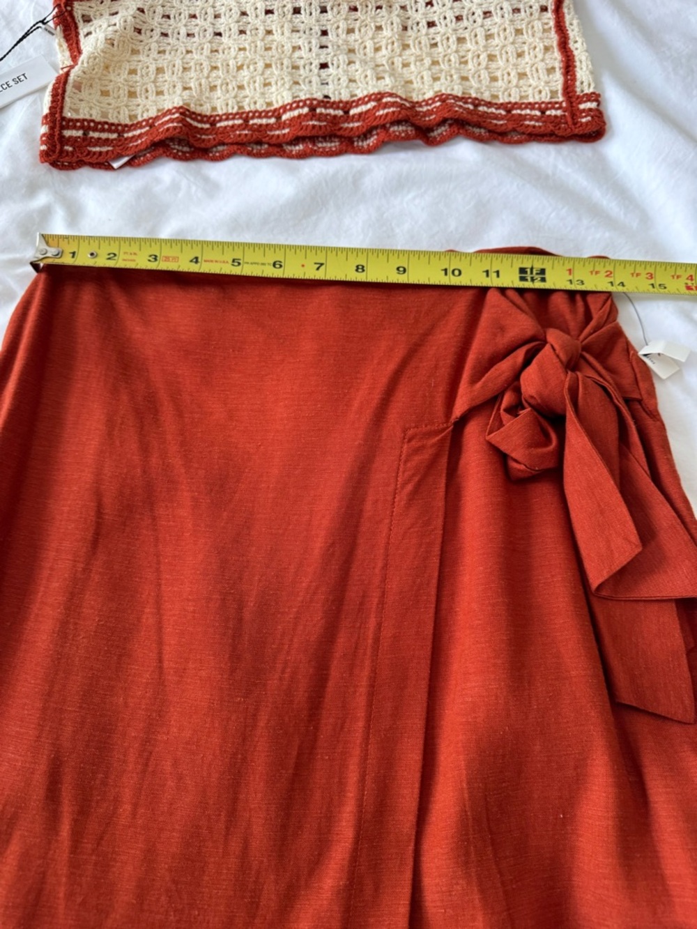 Jason Wu Crochet Top Linen Blend Wrap Skirt 2 Piece Set Size 4 NWT - Picture 10 of 13